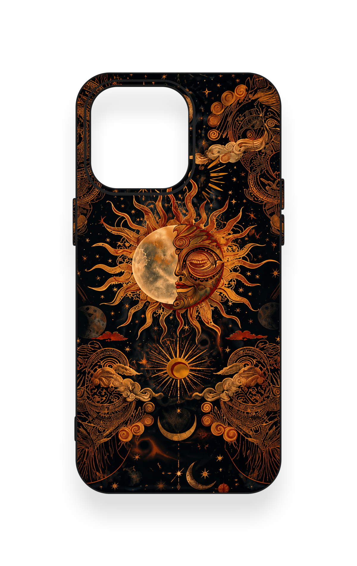 iPhone 15 Pro Max Uyumlu Mistik Güneş Desenli Silikon Kılıf