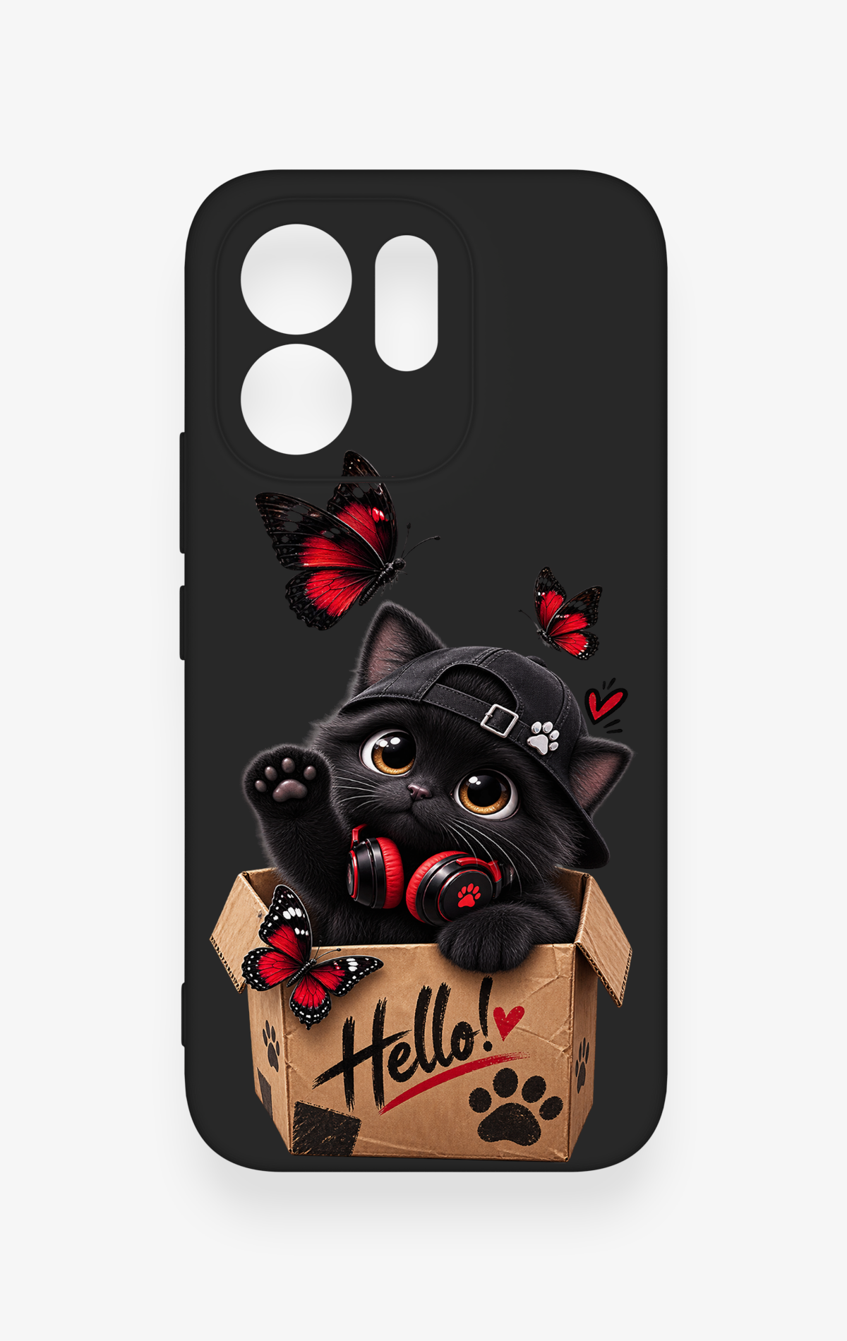 Vivo V70 5G Uyumlu Hello Cat Desenli Silikon Kılıf