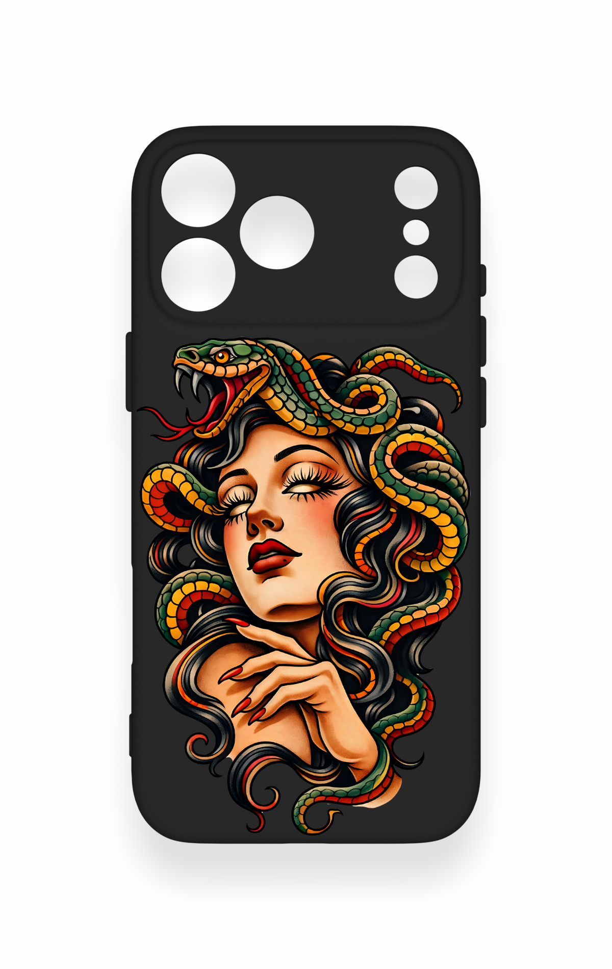 iPhone 17 Pro Max Uyumlu Medusa Desenli Silikon Kılıf