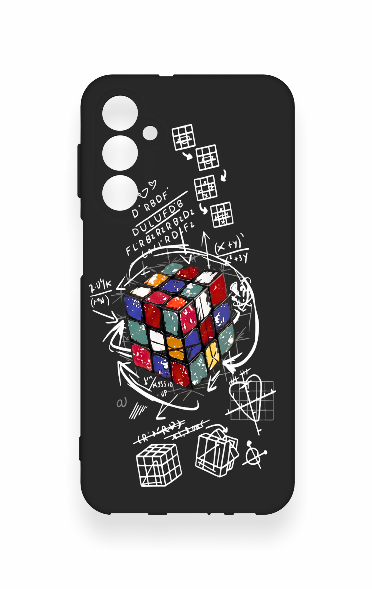 Samsung M34 Uyumlu Rubik Küb Desenli Silikon Kılıf