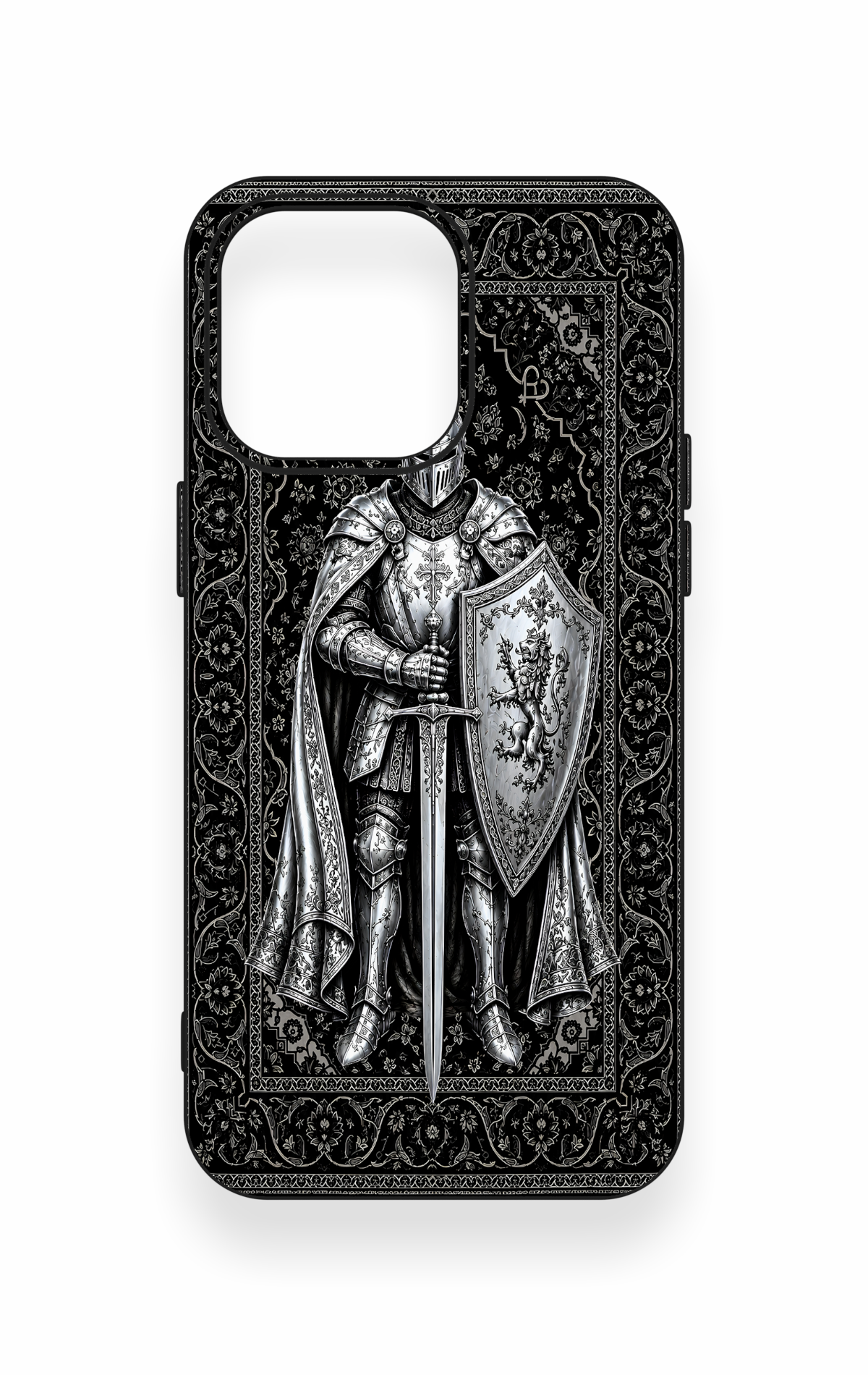 iPhone 15 Pro Max Uyumlu Şövalye Desenli Silikon Kılıf