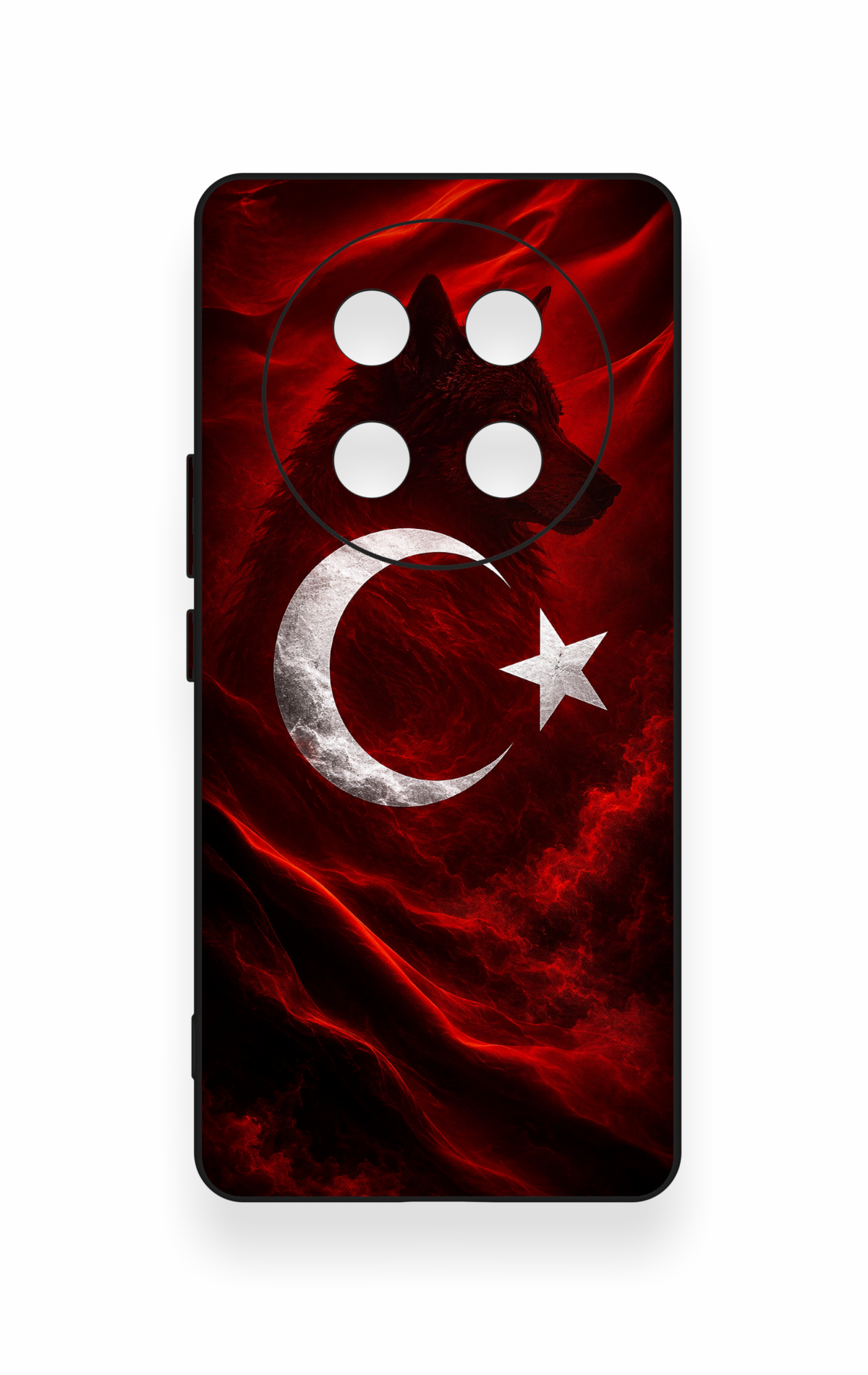 Honor Magic 7 Lite 5G Uyumlu Kurt Türk Bayrağı Desenli Silikon Kılıf