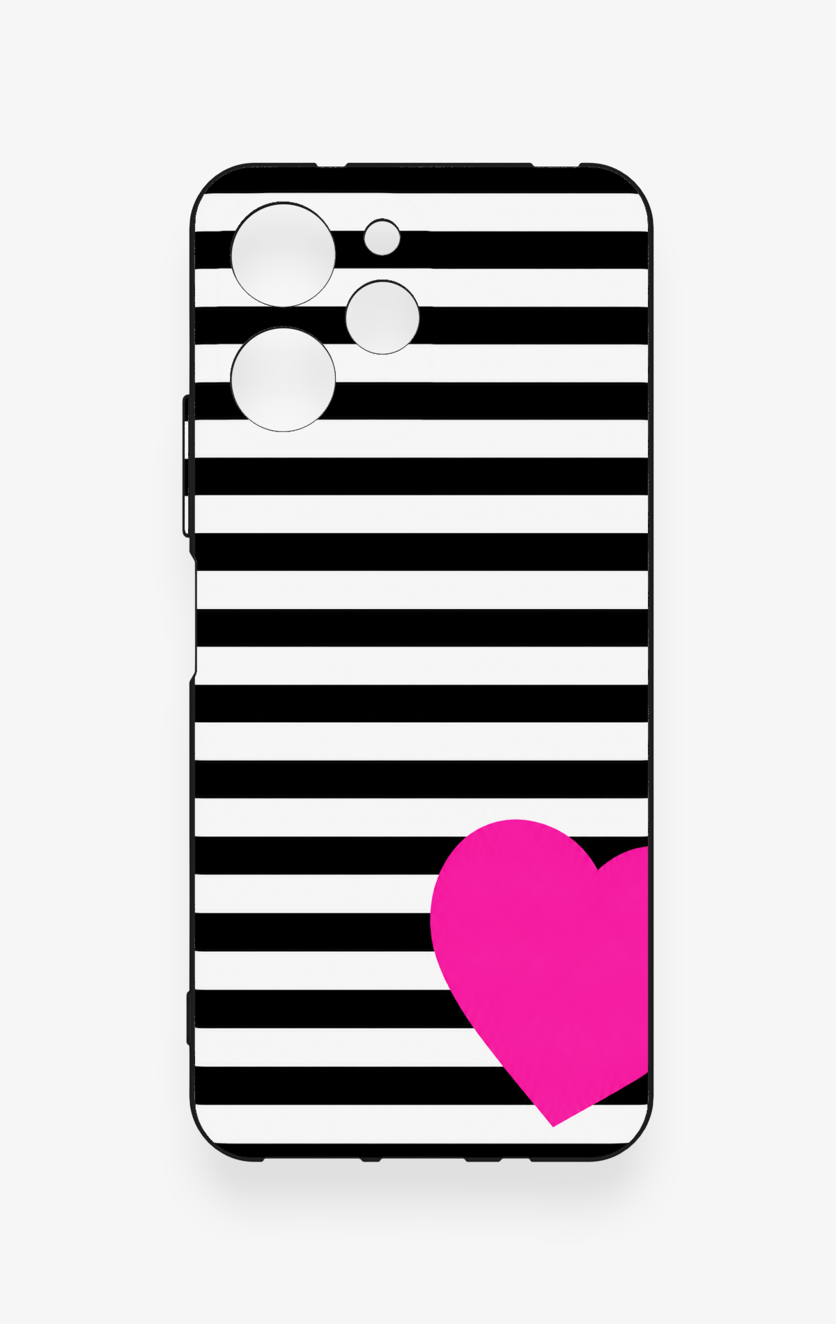 Redmi 12 Uyumlu Çizgili Kalp Desenli Silikon Kılıf