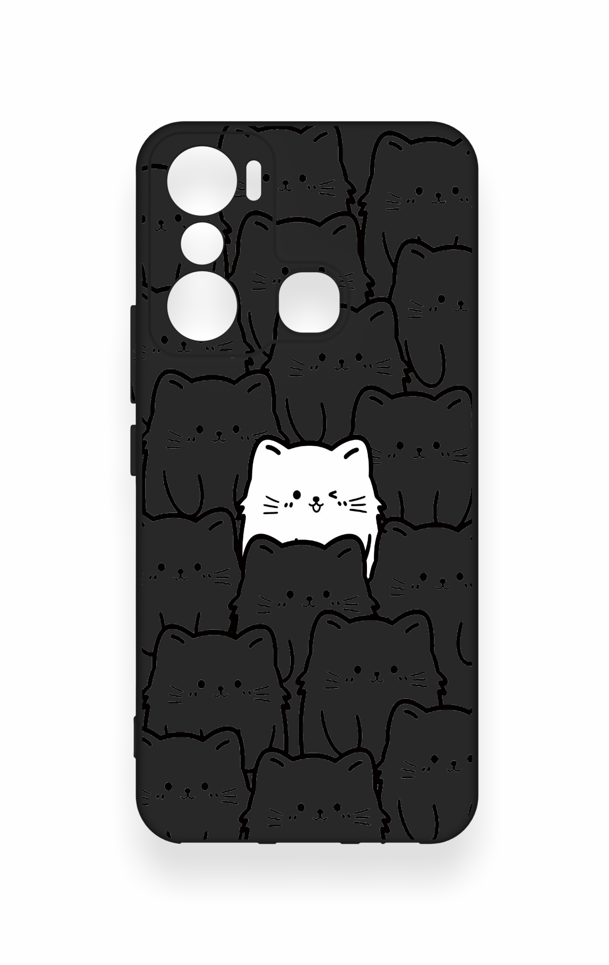İnfinix Hot 20i Uyumlu Many Cats Desenli Silikon Kılıf