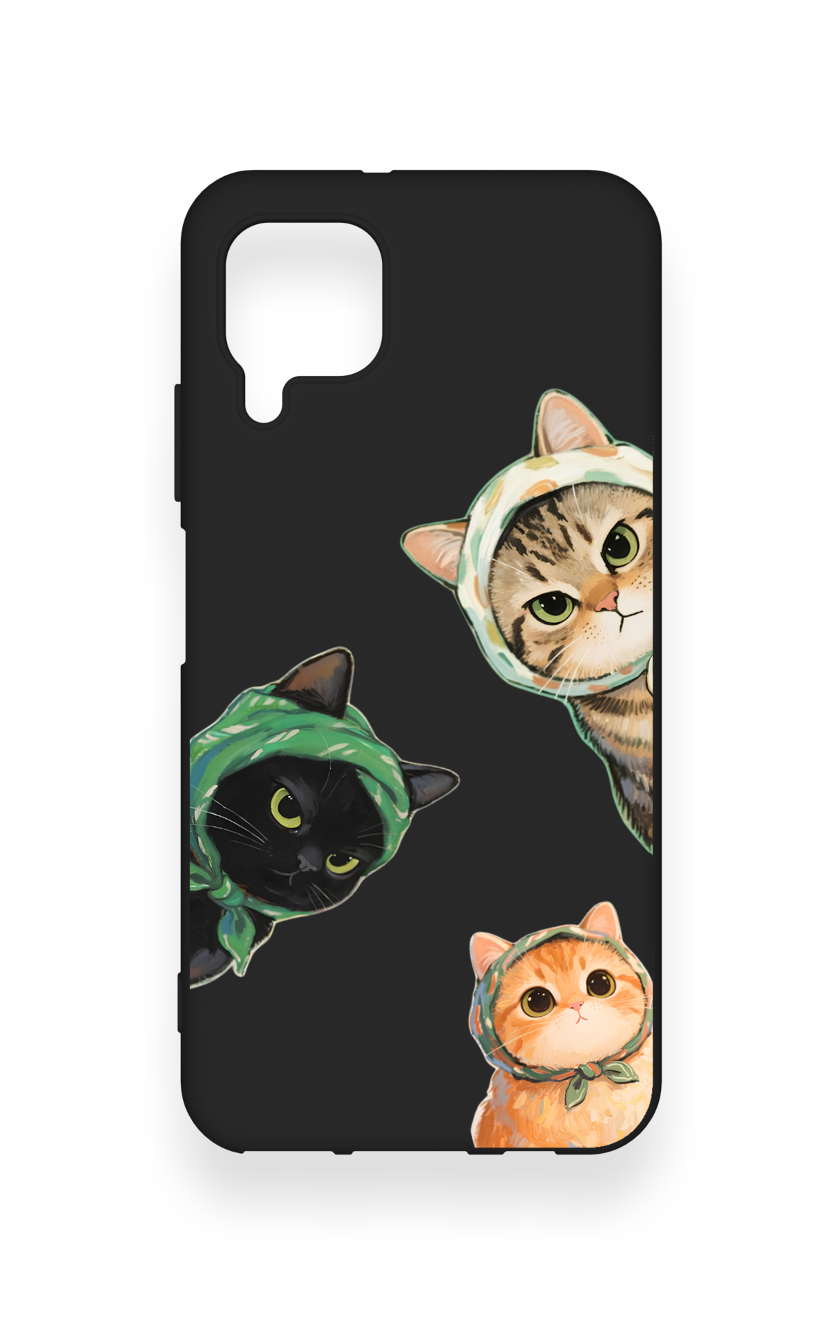 Huawei P40 Lite Uyumlu Kedi Ekibi Desenli Silikon Kılıf