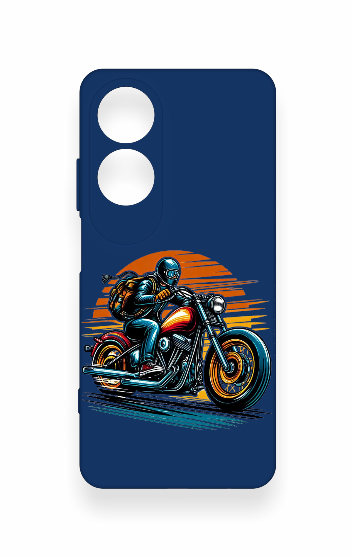 Oppo A60 Uyumlu Moto Rider Desenli Silikon Kılıf