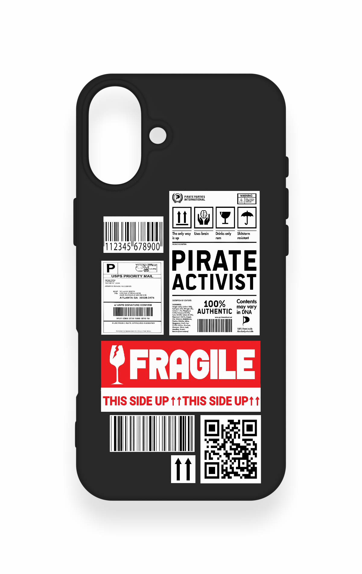 iPhone 16 Plus Uyumlu Fragile Desenli Silikon Kılıf