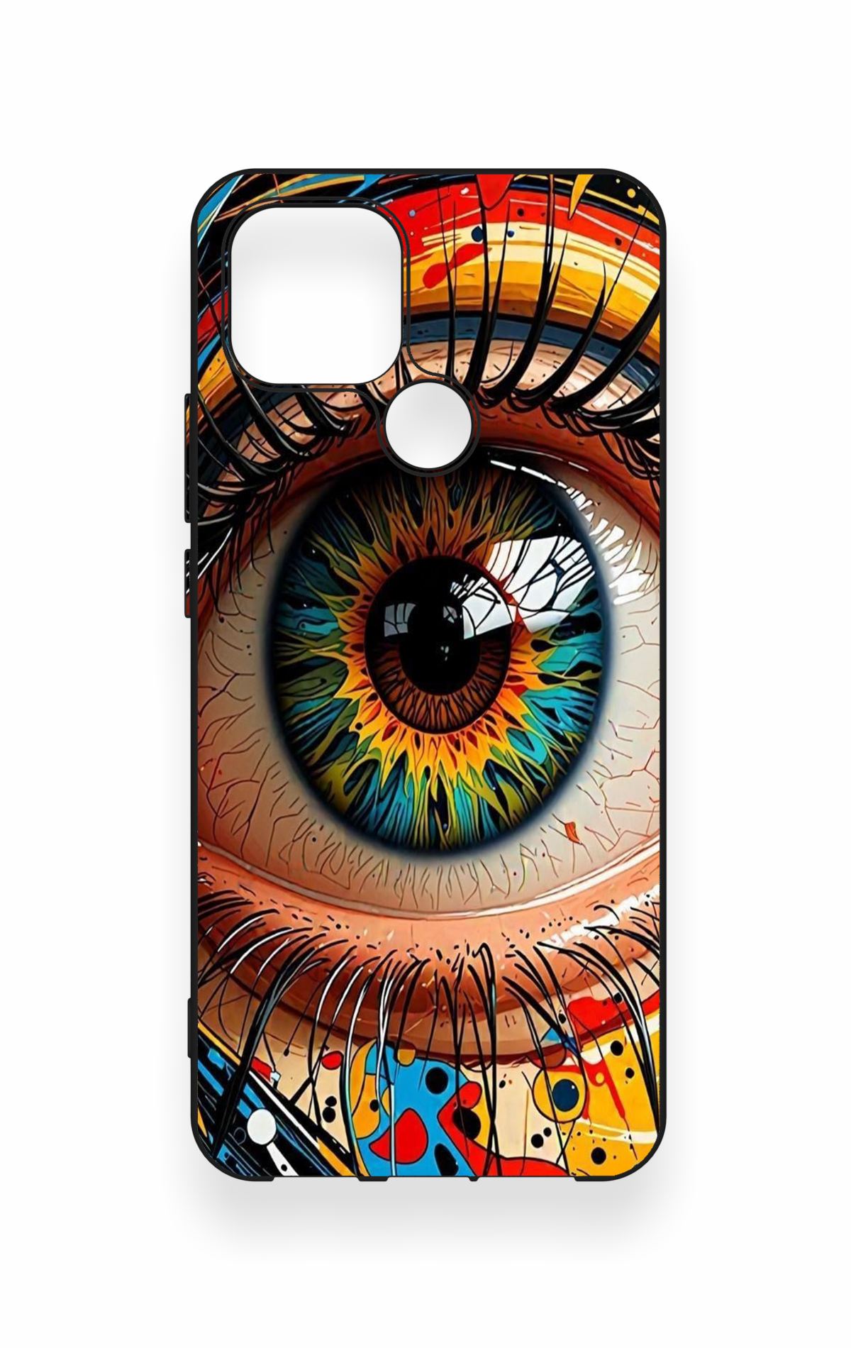 Oppo A15 Uyumlu Renkli Göz Bebeği Desenli Silikon Kılıf