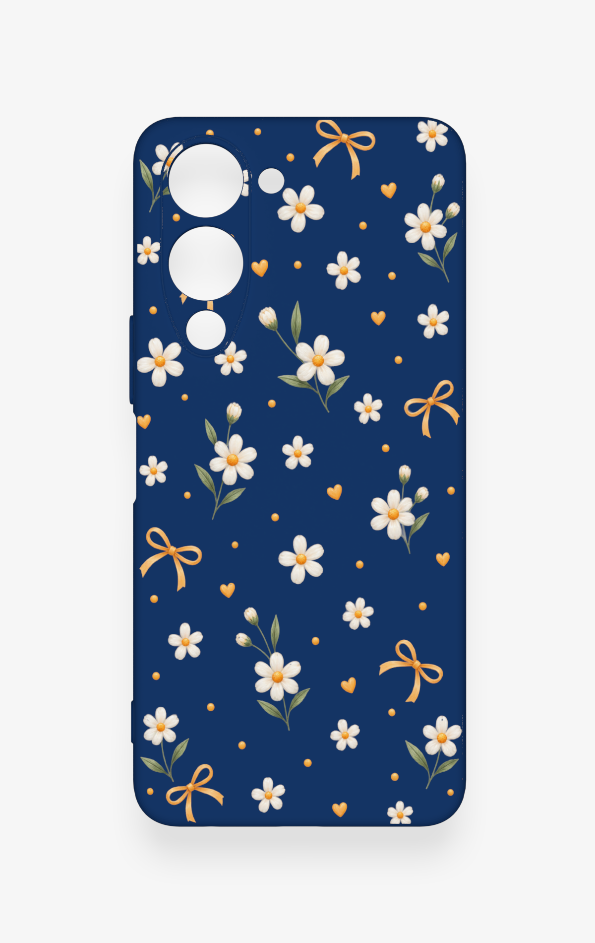 Vivo Y19 5G Uyumlu Papatya Fiyonk Desenli Silikon Kılıf