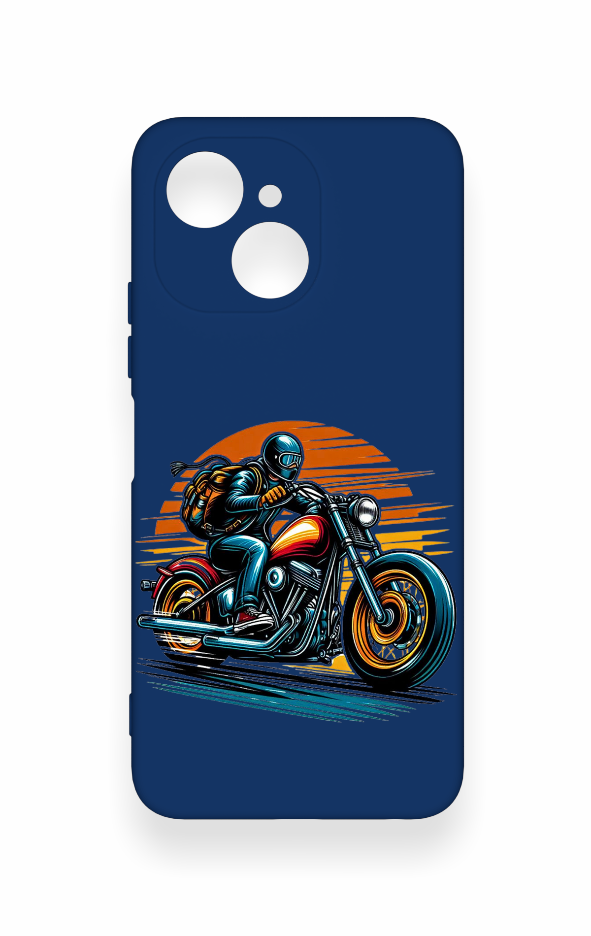 Tecno Spark 40C Uyumlu Moto Rider Desenli Silikon Kılıf