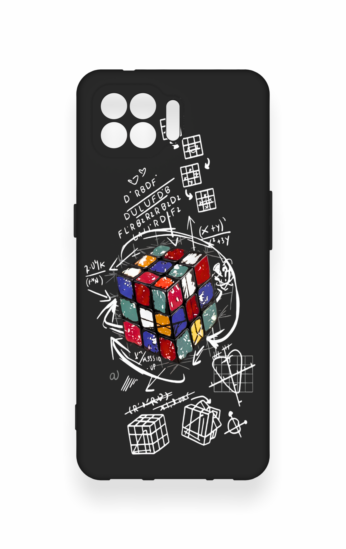 Oppo Reno 4 Lite Uyumlu Rubik Küb Desenli Silikon Kılıf