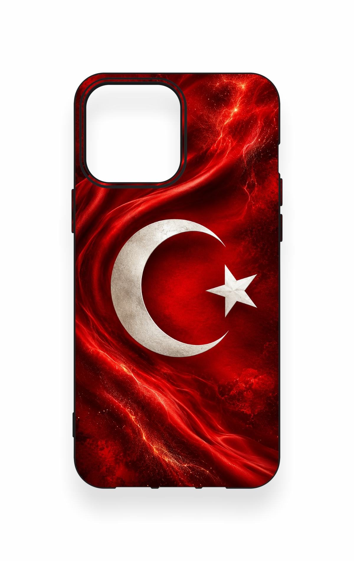 iPhone 13 Pro Max Uyumlu Türk Bayrağı Desenli Silikon Kılıf
