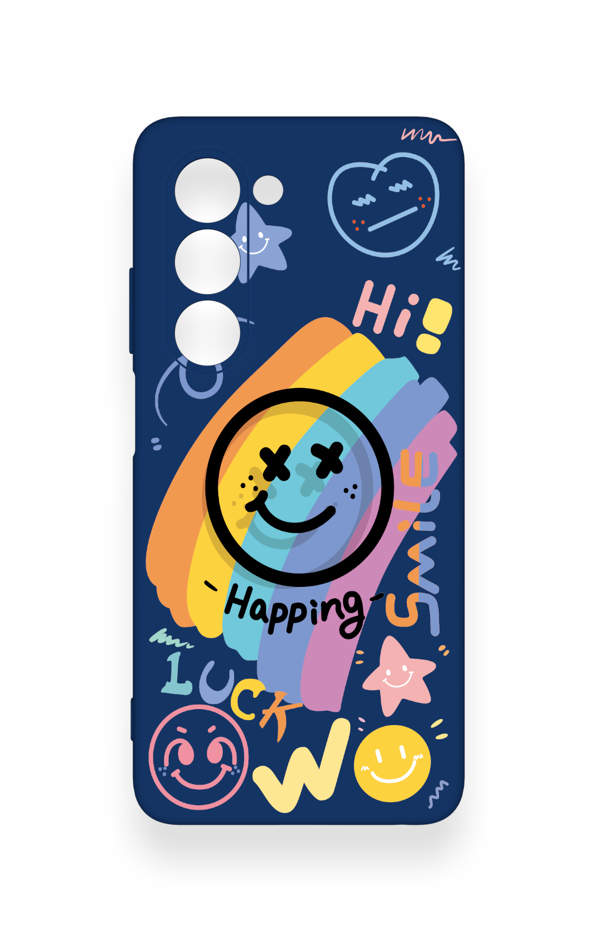 Oppo A5 5G Uyumlu Happing Smile Desenli Silikon Kılıf