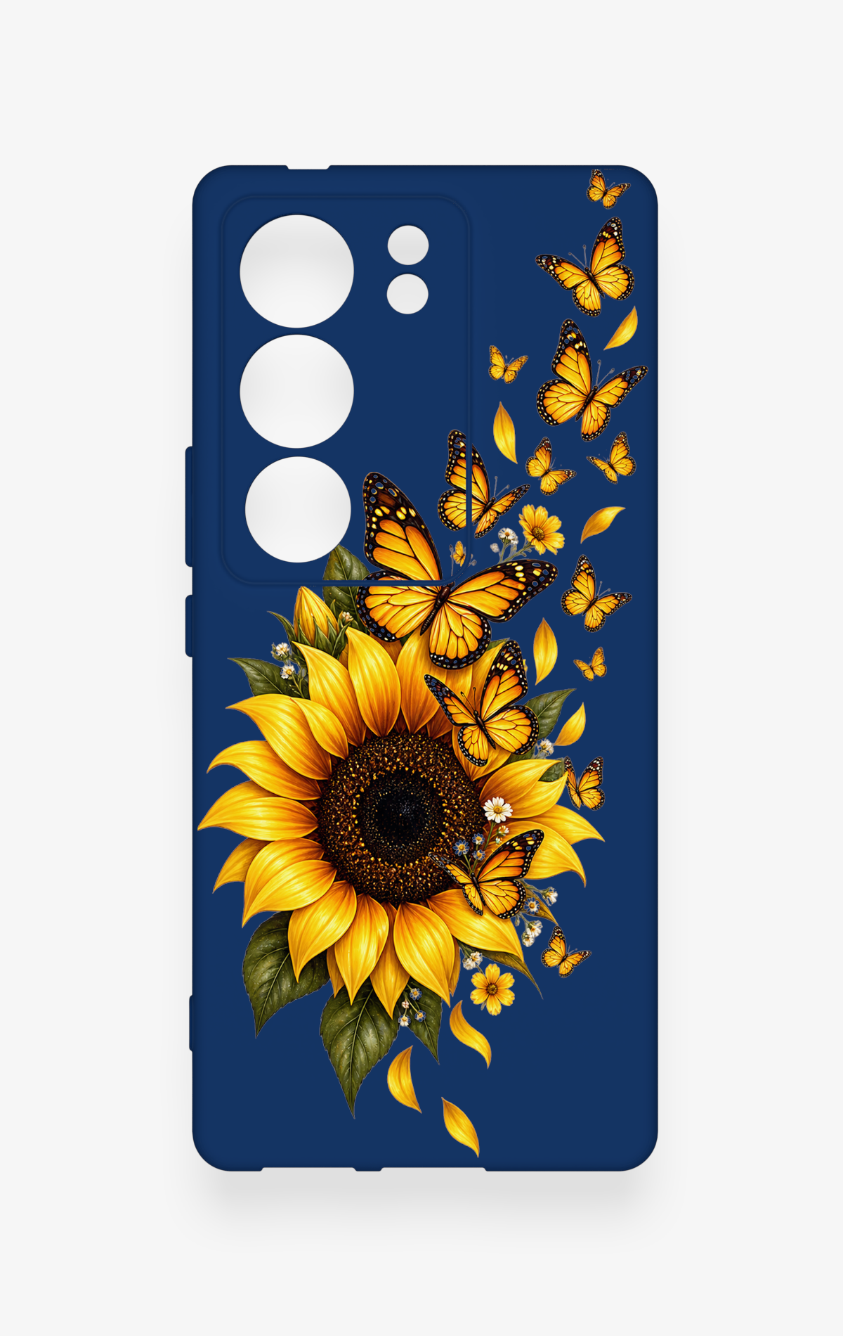 Vivo V29 Uyumlu Ayçiçeği Desenli Silikon Kılıf