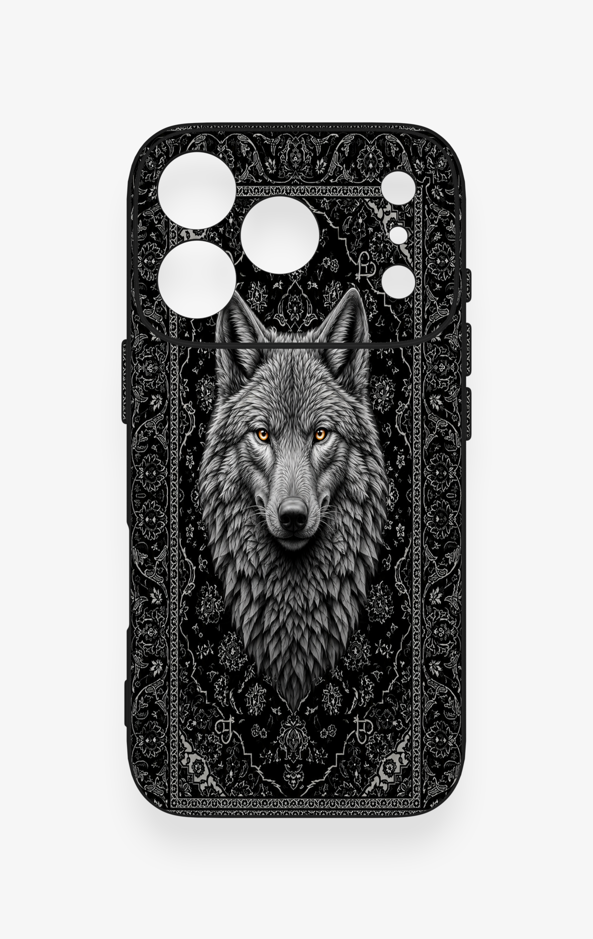 iPhone 17 Pro Uyumlu Etnik Kurt Desenli Silikon Kılıf
