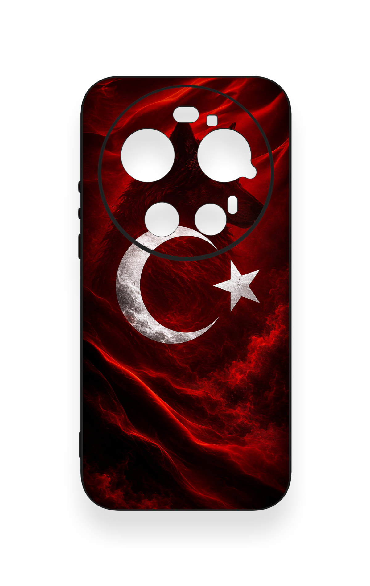 Xiaomi Mi 17 Ultra Uyumlu Kurt Türk Bayrağı Desenli Silikon Kılıf