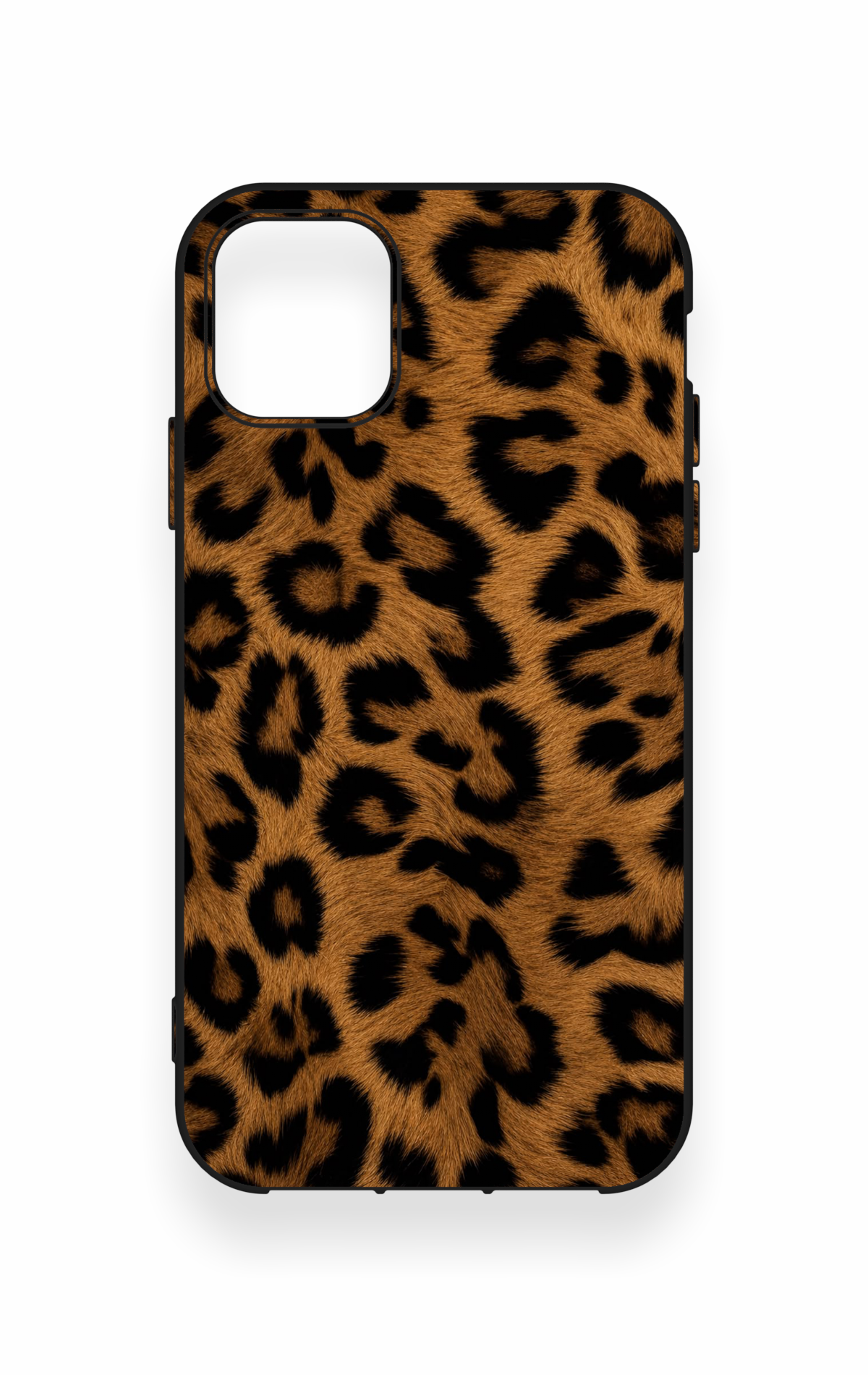 iPhone 11 Uyumlu Koyu Leopar Deri Desenli Silikon Kılıf