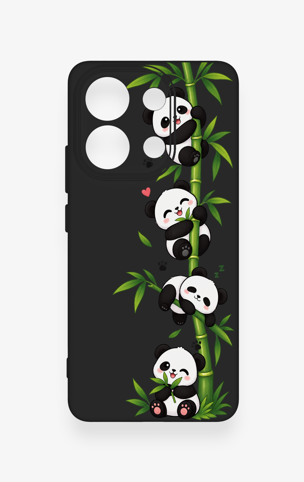 Redmi Note 13 4G Uyumlu Sevimli Panda Bambu Desenli Silikon Kılıf