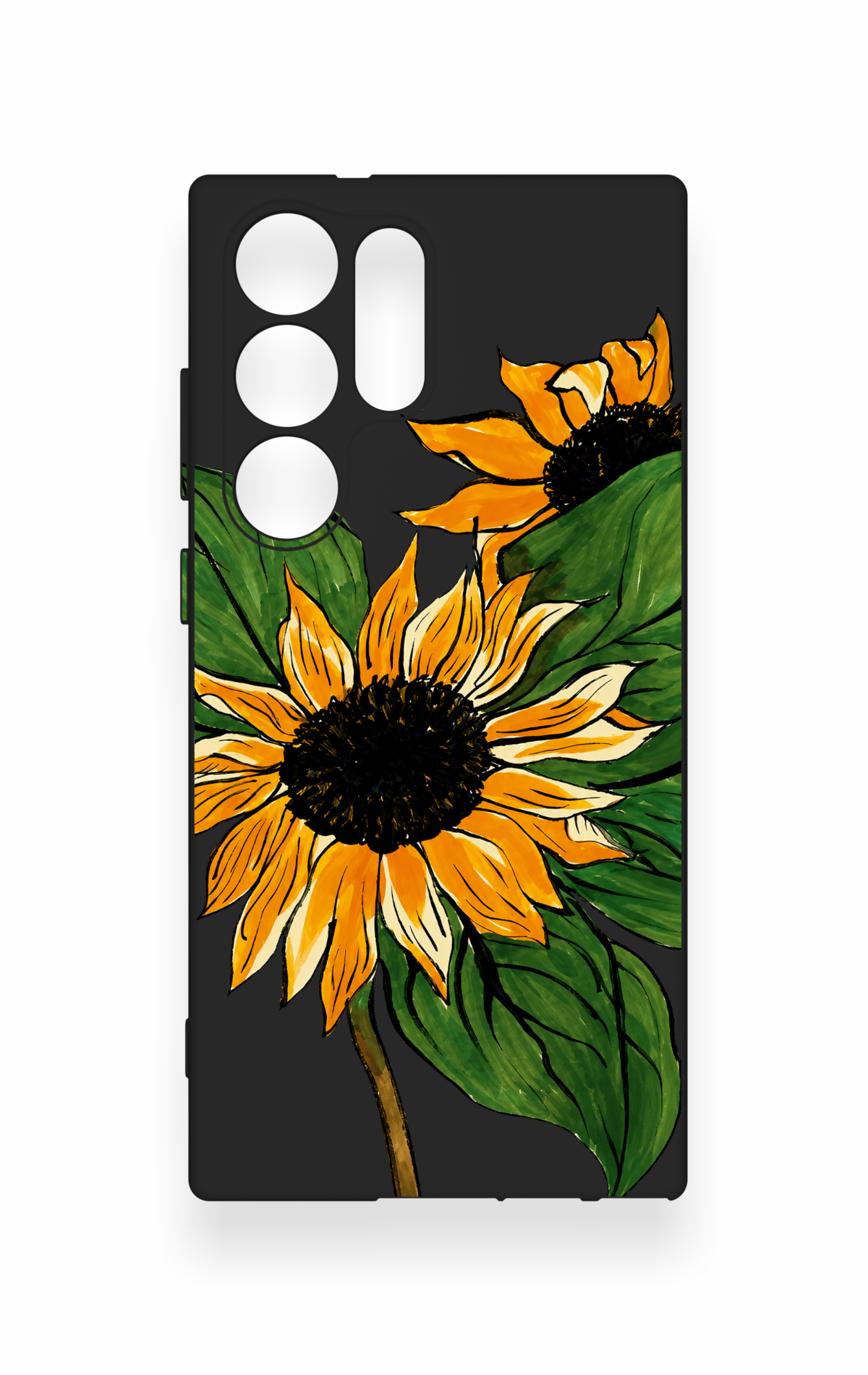 Samsung S23 Ultra Uyumlu Ay Çiçeği Desenli Silikon Kılıf