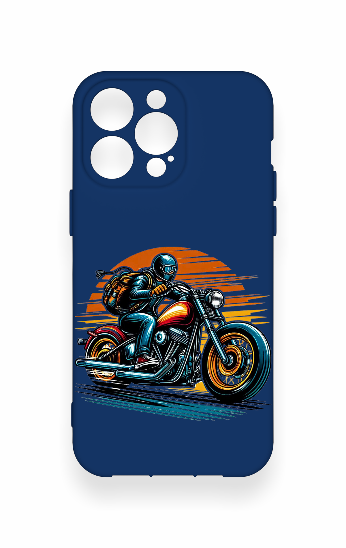 iPhone 14 Pro Max Uyumlu Moto Rider Desenli Silikon Kılıf