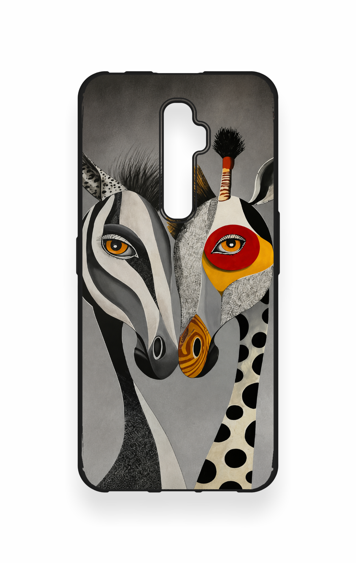 Oppo Reno 2Z Uyumlu Zebra ve Zürafa Desenli Silikon Kılıf
