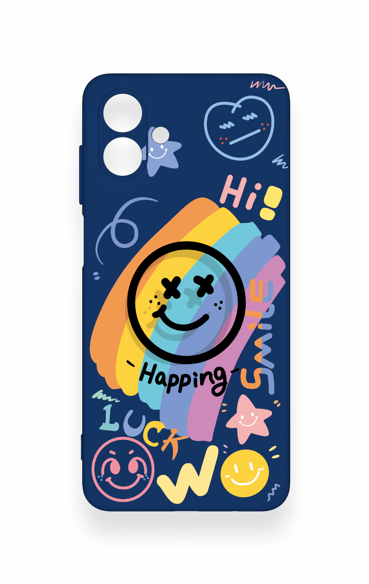 Samsung A07 Uyumlu Happing Smile Desenli Silikon Kılıf