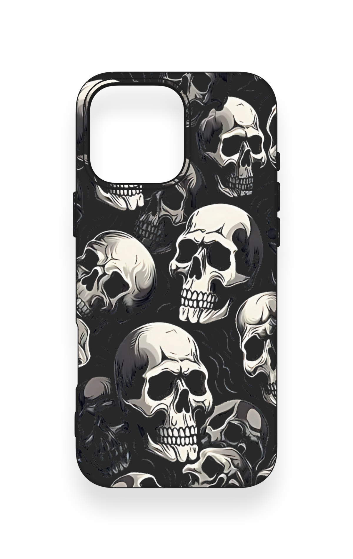 iPhone 16 Pro Max Uyumlu Kuru Kafa Desenli Silikon Kılıf