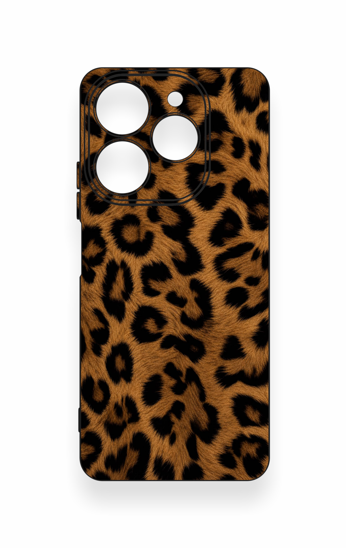 Tecno Spark 10 Pro Uyumlu Koyu Leopar Deri Desenli Silikon Kılıf