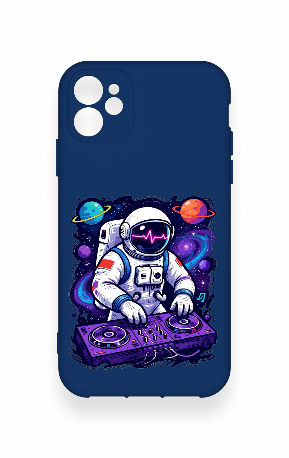 iPhone 11 Uyumlu Astronot DJ Desenli Silikon Kılıf