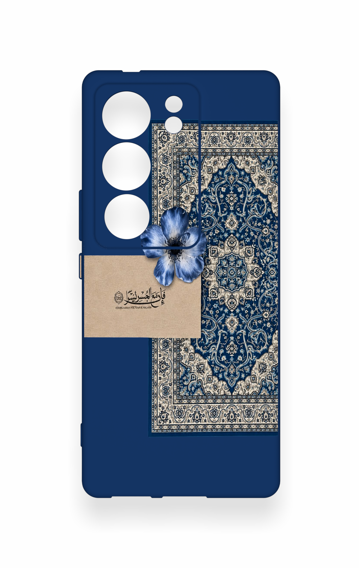 Vivo V29 Uyumlu Mavi Etnik Halı Desenli Silikon Kılıf