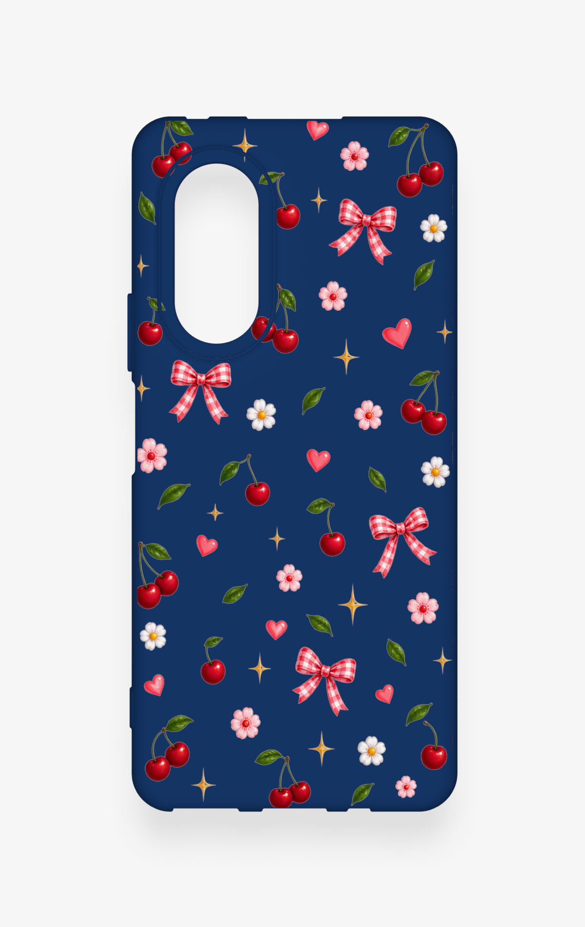 Huawei Nova 9Se Uyumlu Çiçek Kiraz Fiyonk Desenli Silikon Kılıf