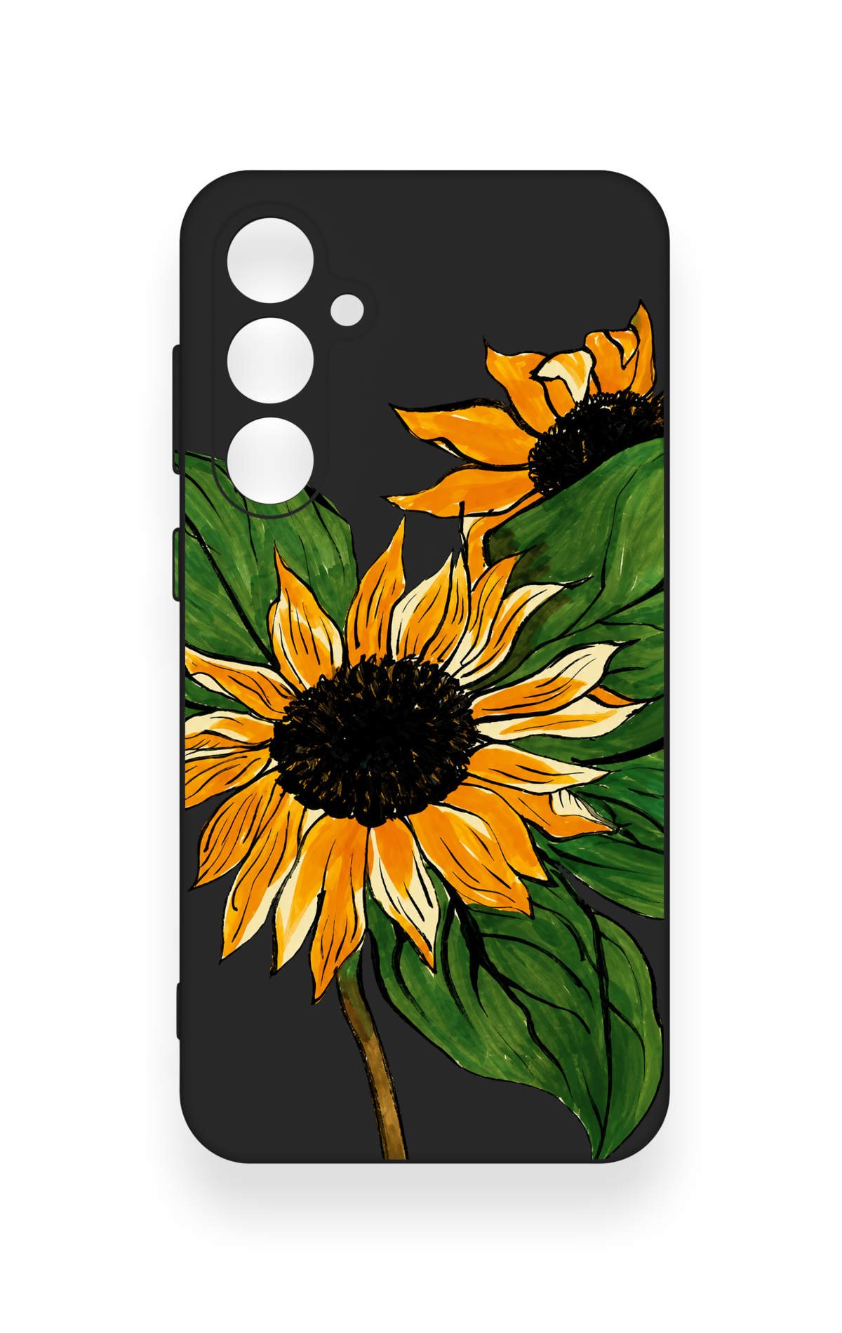 Samsung S23Fe Uyumlu Ay Çiçeği Desenli Silikon Kılıf