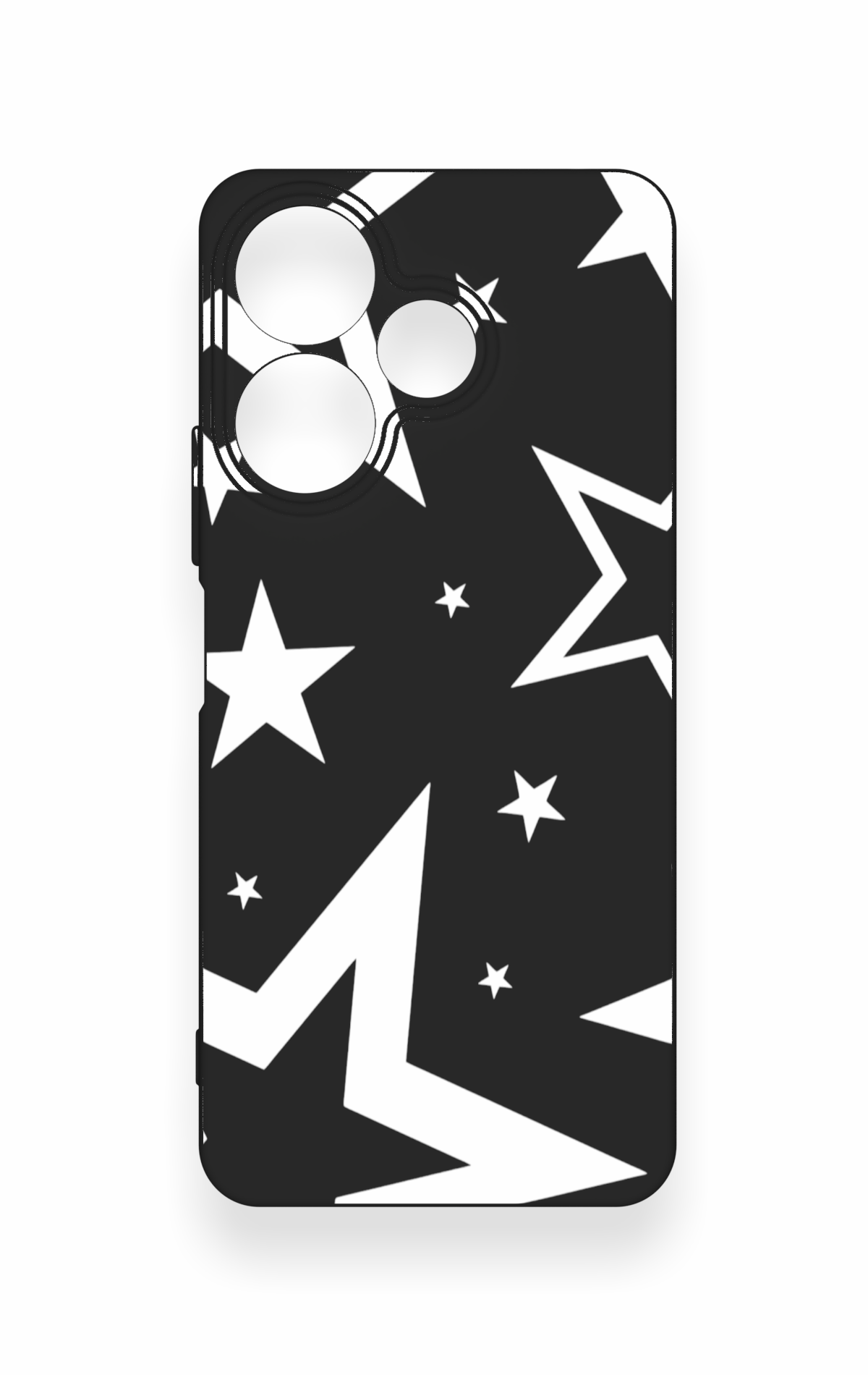 Redmi 13 4G Uyumlu Siyah Mega Star Desenli Silikon Kılıf