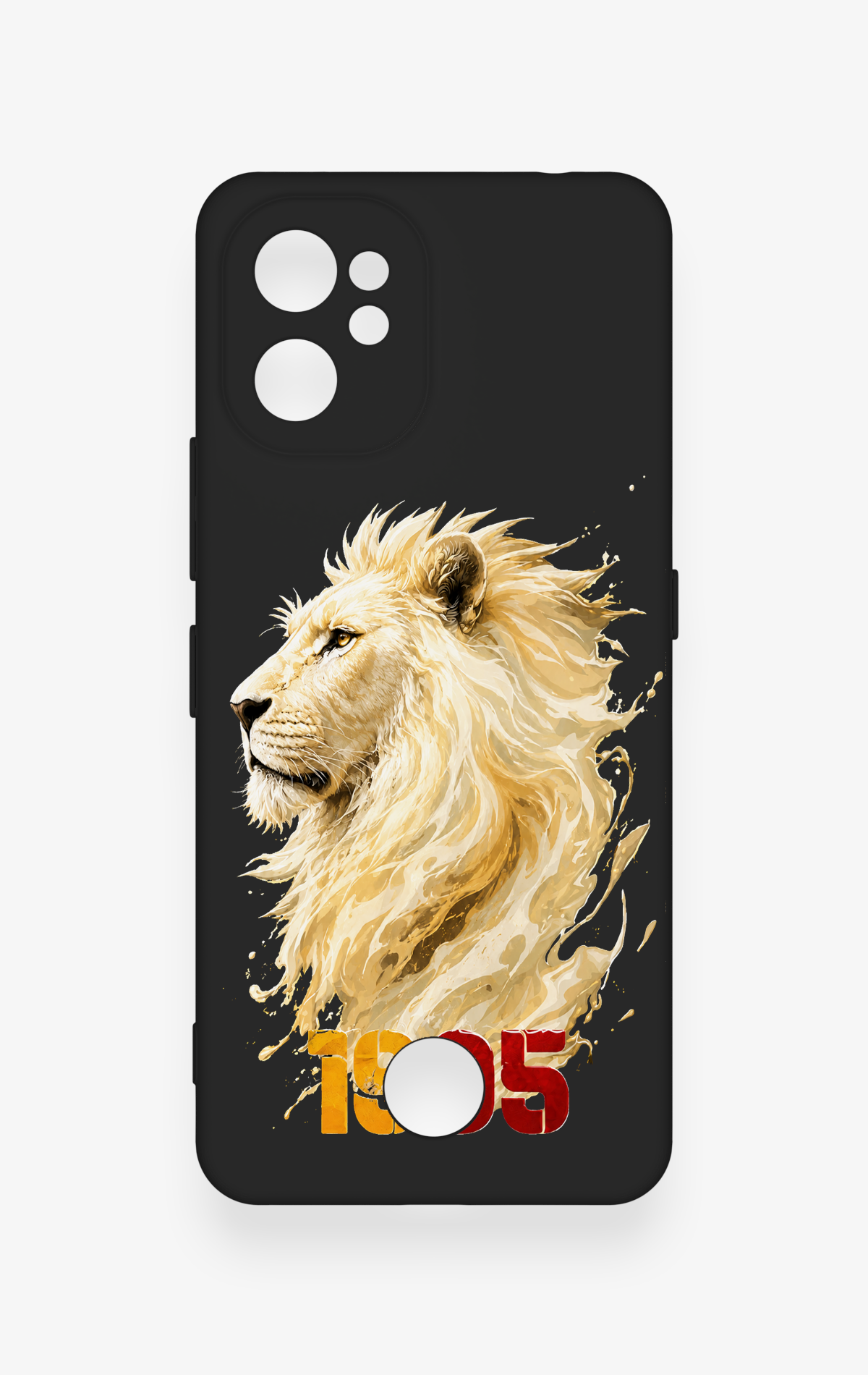 Reeder S19 Max Pro Uyumlu Sarı Kırmızı 1905 Aslan Desenli Silikon Kılıf