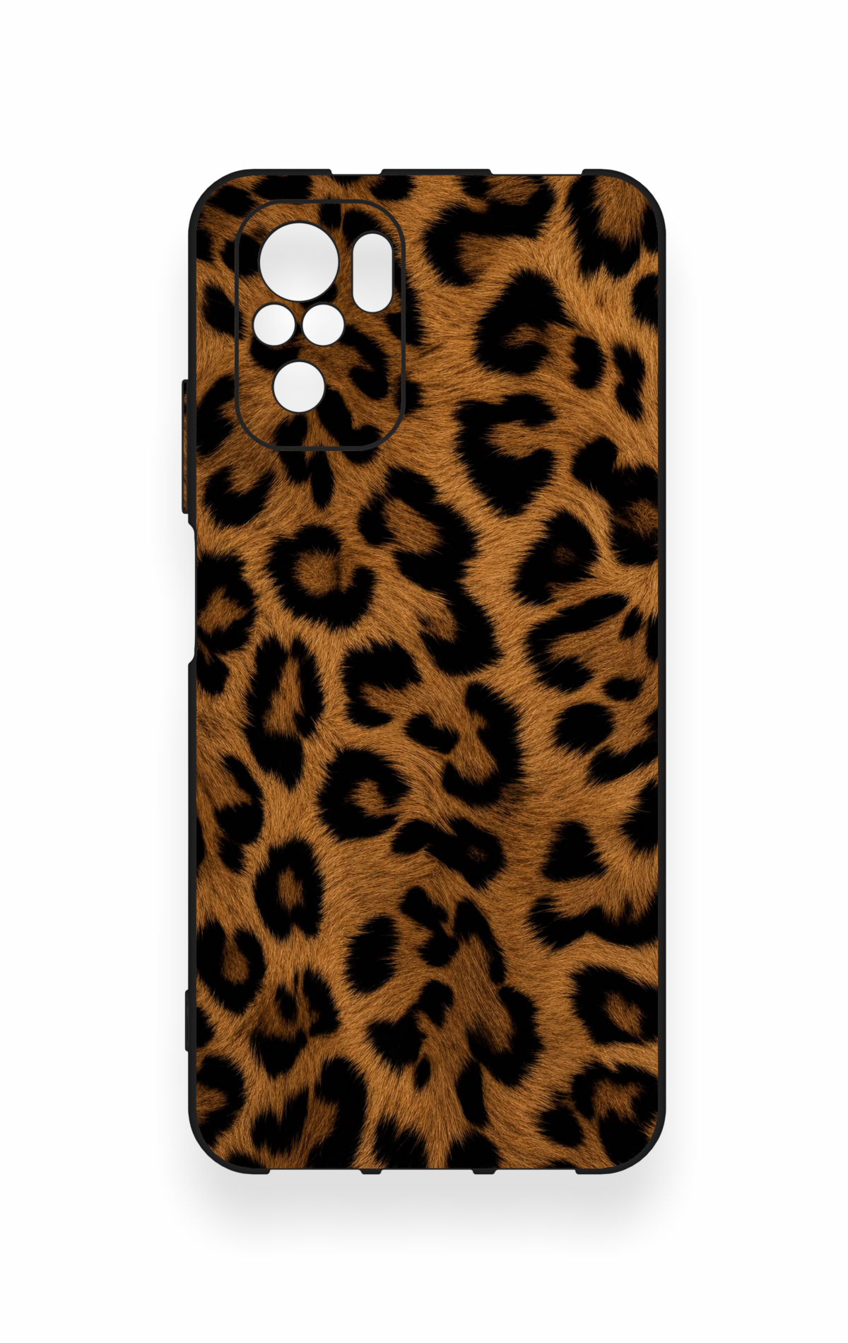 Redmi Note 10-10S Uyumlu Koyu Leopar Deri Desenli Silikon Kılıf