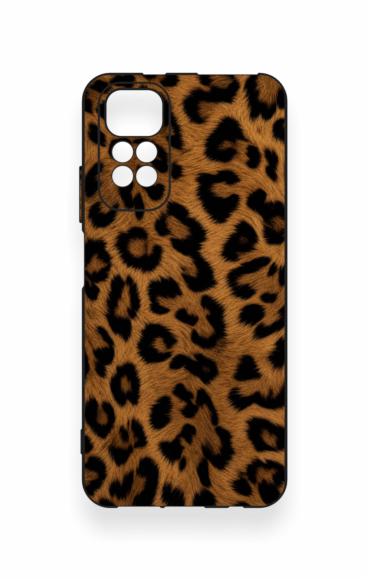 Redmi Note 11S Uyumlu Koyu Leopar Deri Desenli Silikon Kılıf