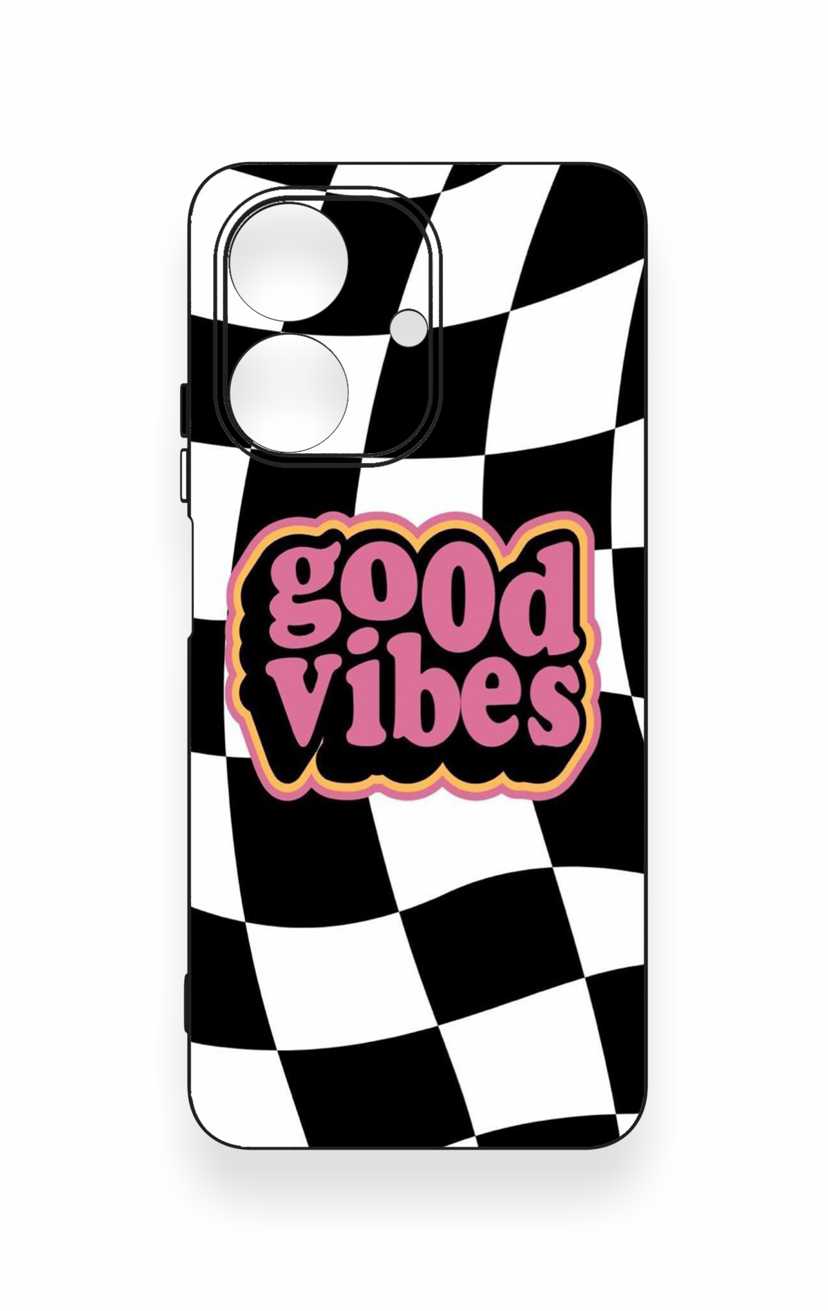 Realme Note 60 Uyumlu Black Good Vibes Desenli Silikon Kılıf
