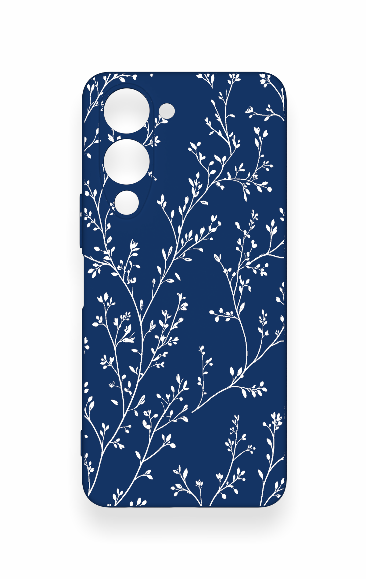 Vivo Y19 5G Uyumlu İnce Yaprak Dalı Desenli Silikon Kılıf