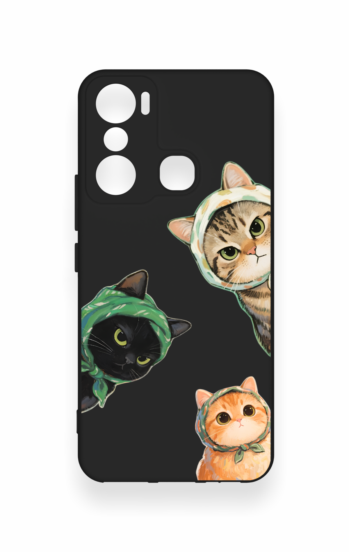 İnfinix Hot 20i Uyumlu Kedi Ekibi Desenli Silikon Kılıf