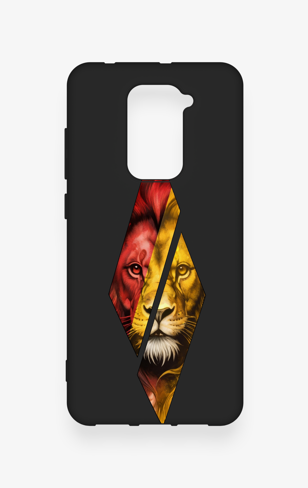 Redmi Note 9 Uyumlu Kesik Aslan Desenli Silikon Kılıf