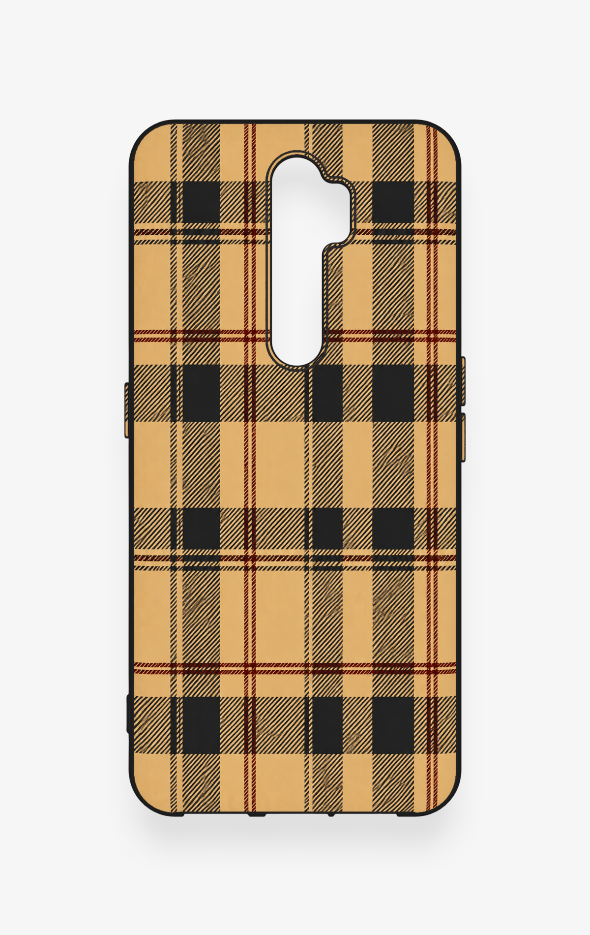 Oppo A5 2020 Uyumlu Burberry Ekose Desenli Silikon Kılıf