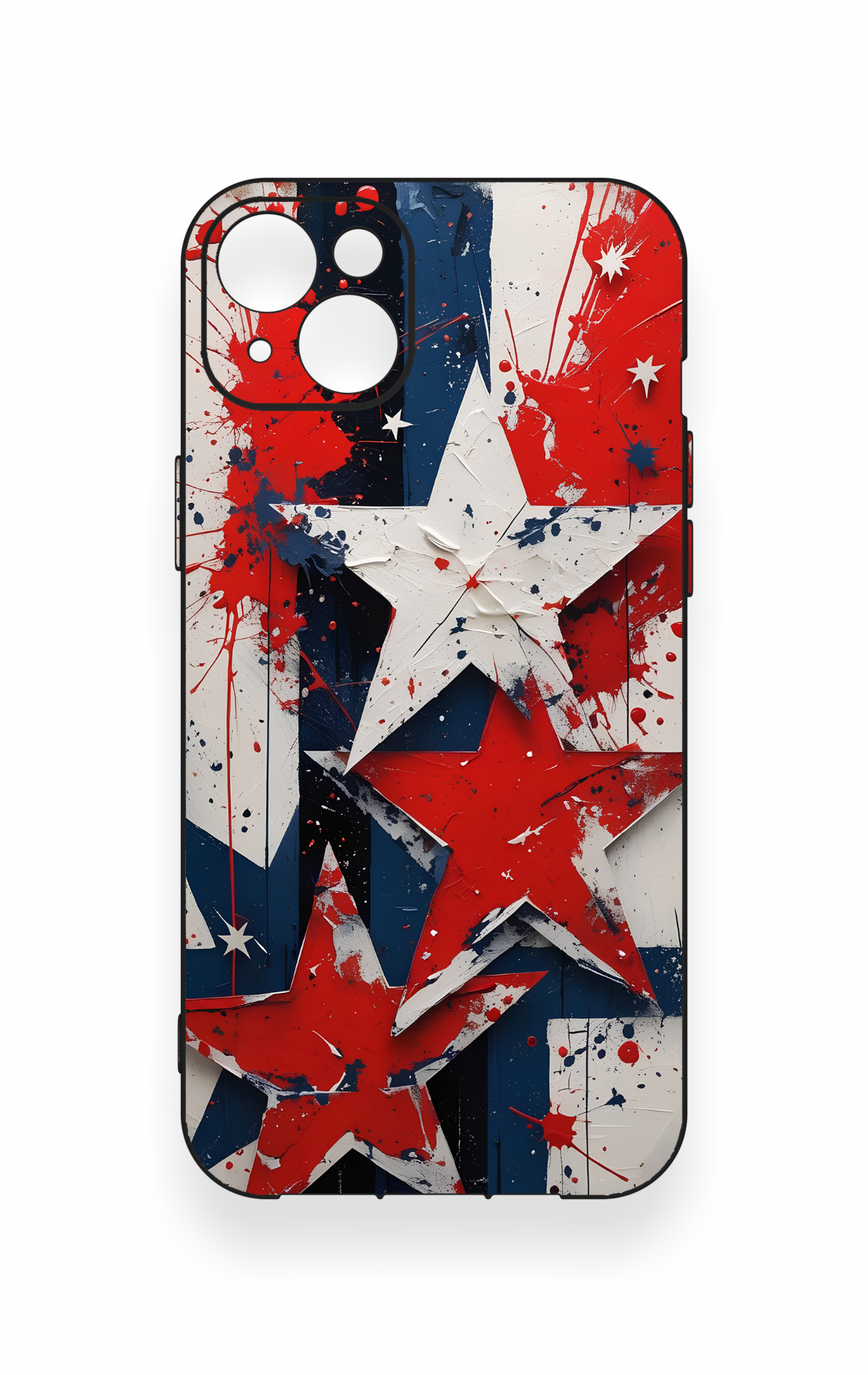 iPhone 14 Plus/15 Plus Uyumlu Star Flag Desenli Silikon Kılıf