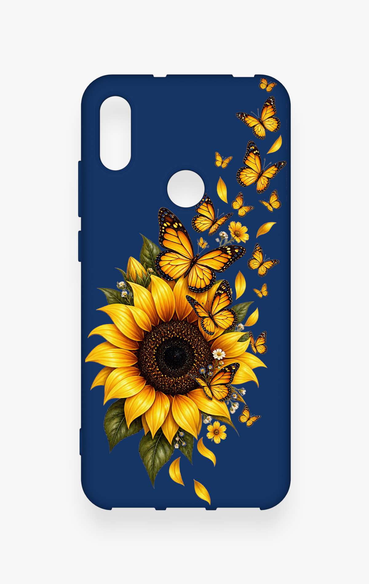 Huawei Y6 2019 Uyumlu Ayçiçeği Desenli Silikon Kılıf