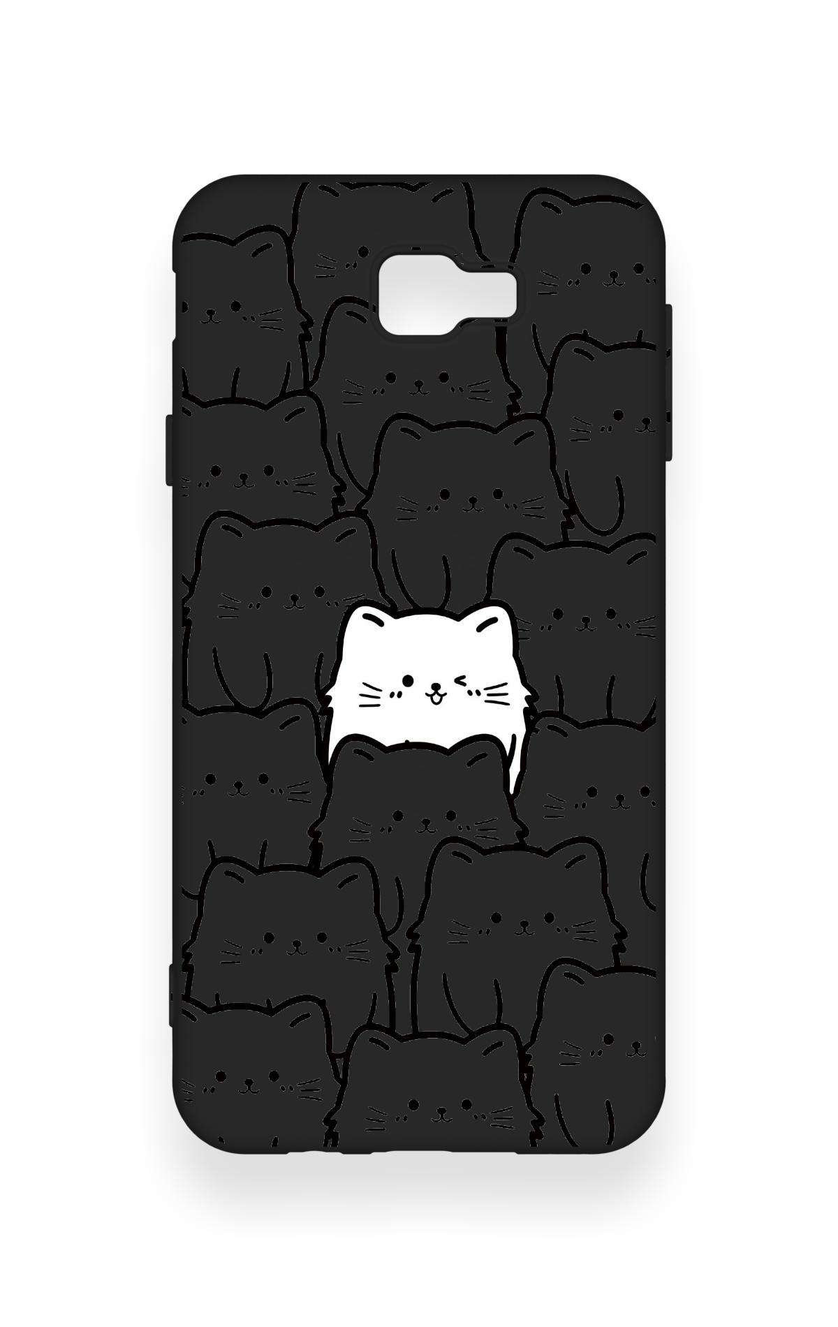 Samsung J7 Prime Uyumlu Many Cats Desenli Silikon Kılıf