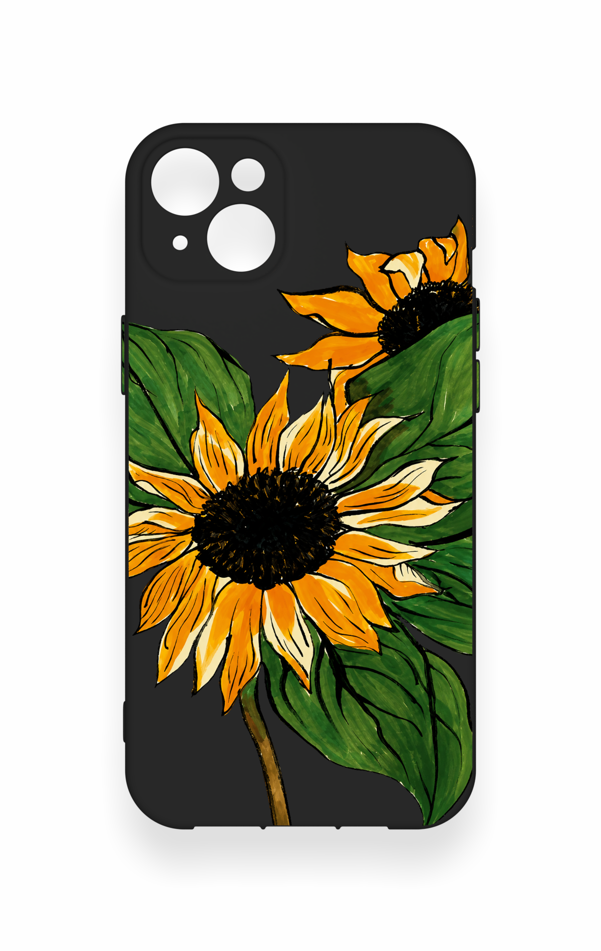 iPhone 14 Plus/15 Plus Uyumlu Ay Çiçeği Desenli Silikon Kılıf
