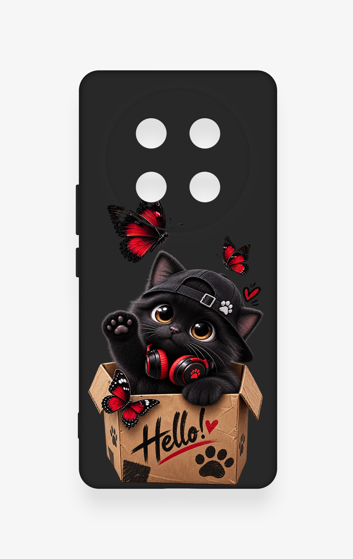 Honor Magic 7 Lite 5G Uyumlu Hello Cat Desenli Silikon Kılıf