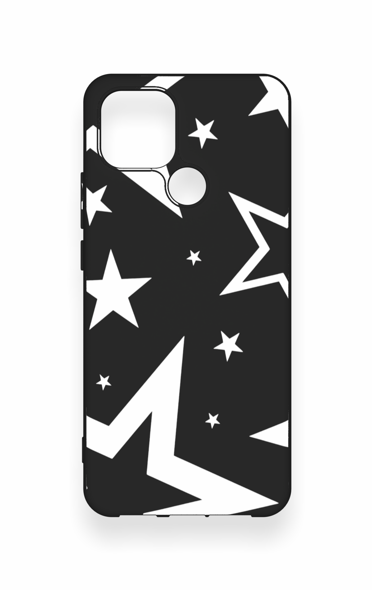 Oppo A15 Uyumlu Siyah Mega Star Desenli Silikon Kılıf