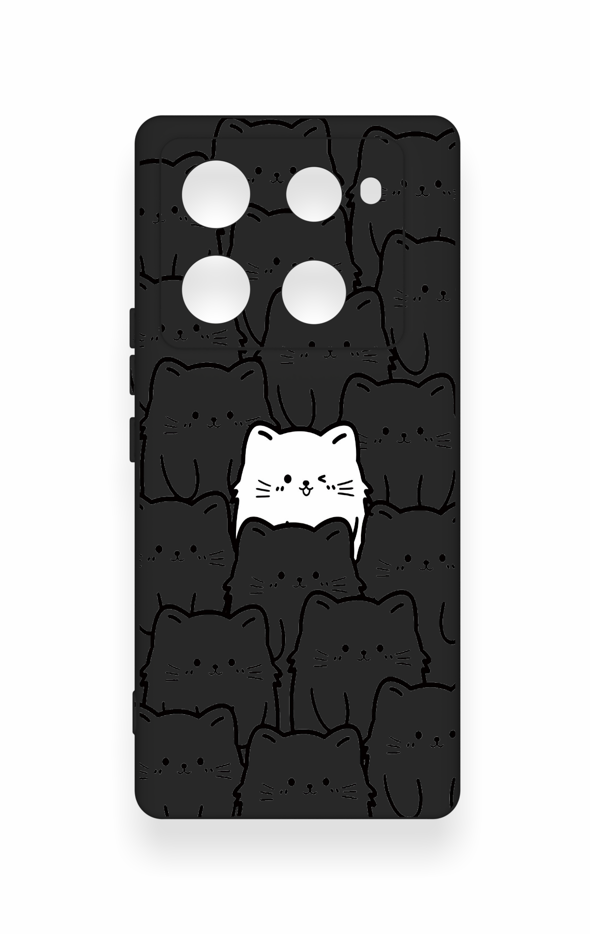 İnfinix Note 40 Pro Uyumlu Many Cats Desenli Silikon Kılıf
