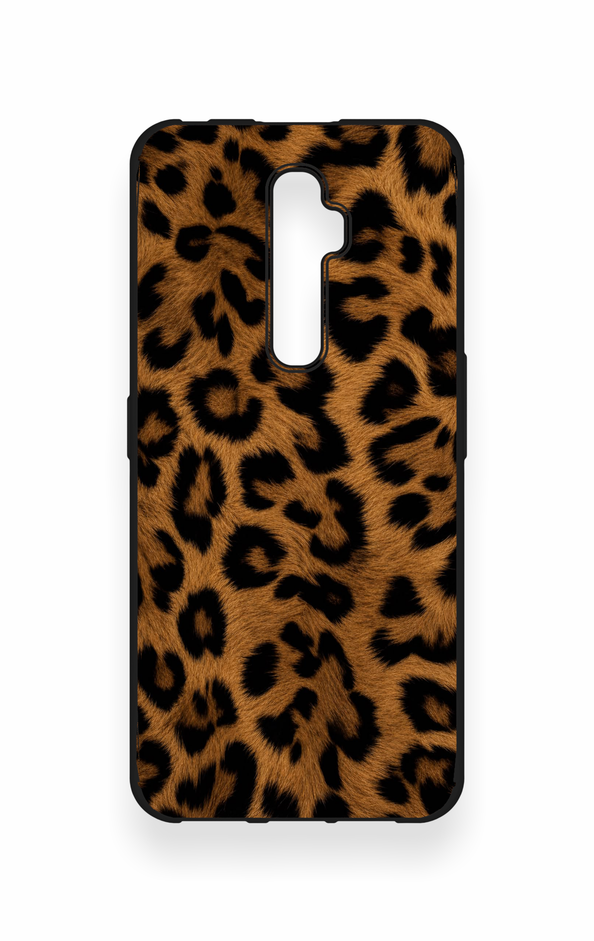 Oppo Reno 2Z Uyumlu Koyu Leopar Deri Desenli Silikon Kılıf