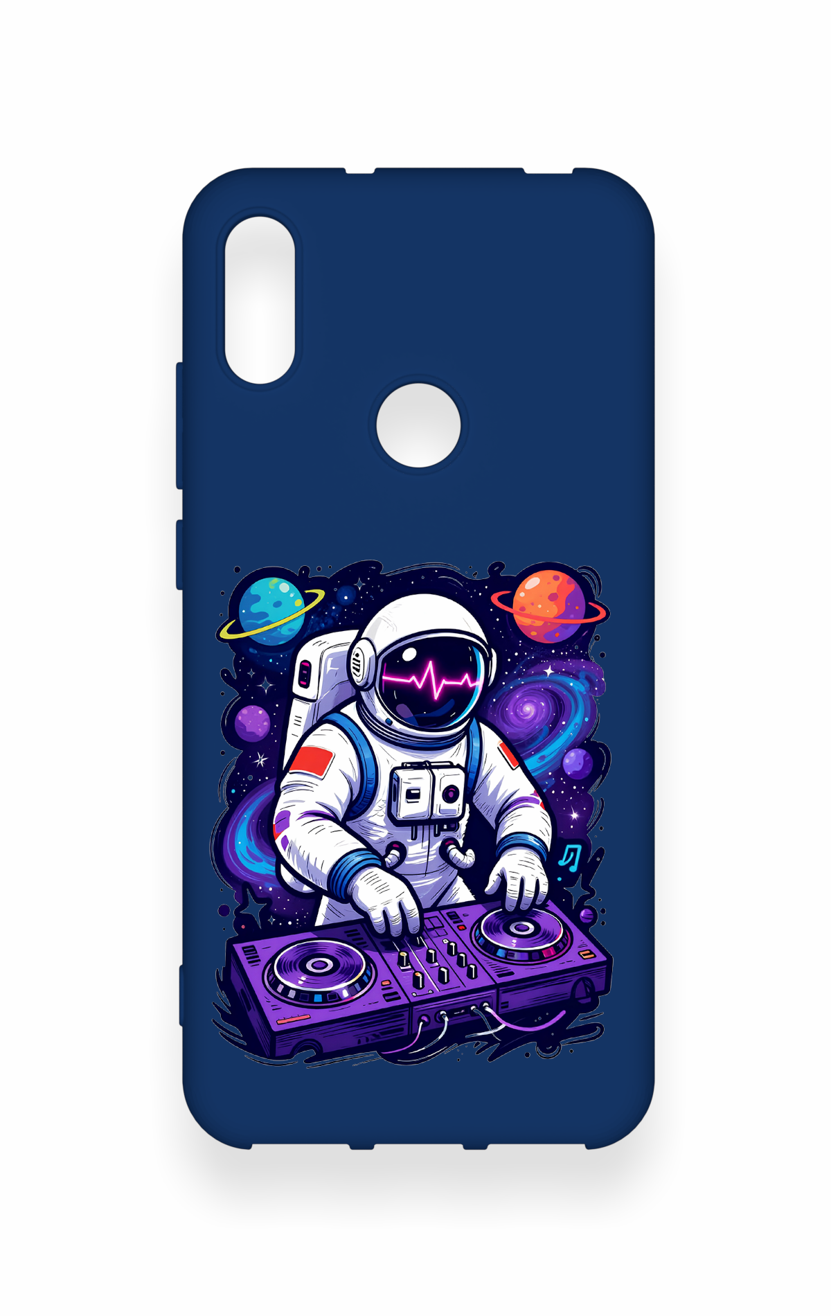 Huawei Y6 2019 Uyumlu Astronot DJ Desenli Silikon Kılıf